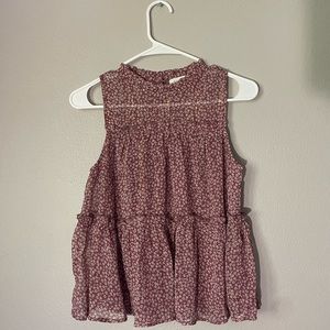 adorable cranberry floral babydoll top